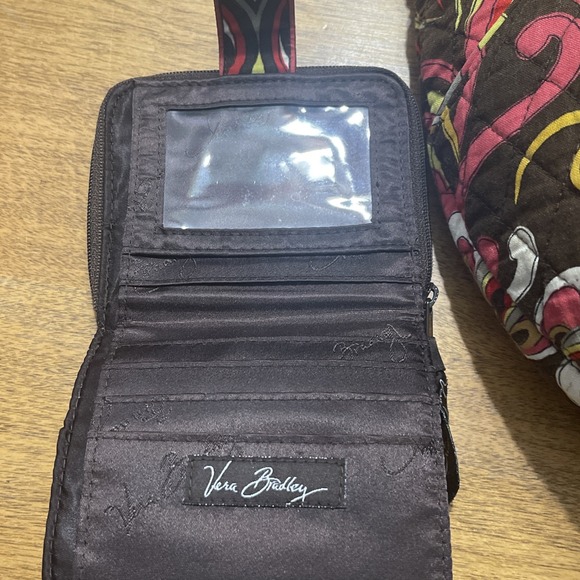 Vera Bradley Morgan Puccini Tote Bag Purse Hobo Brown Paisley Floral W / Wallet - Picture 11 of 14